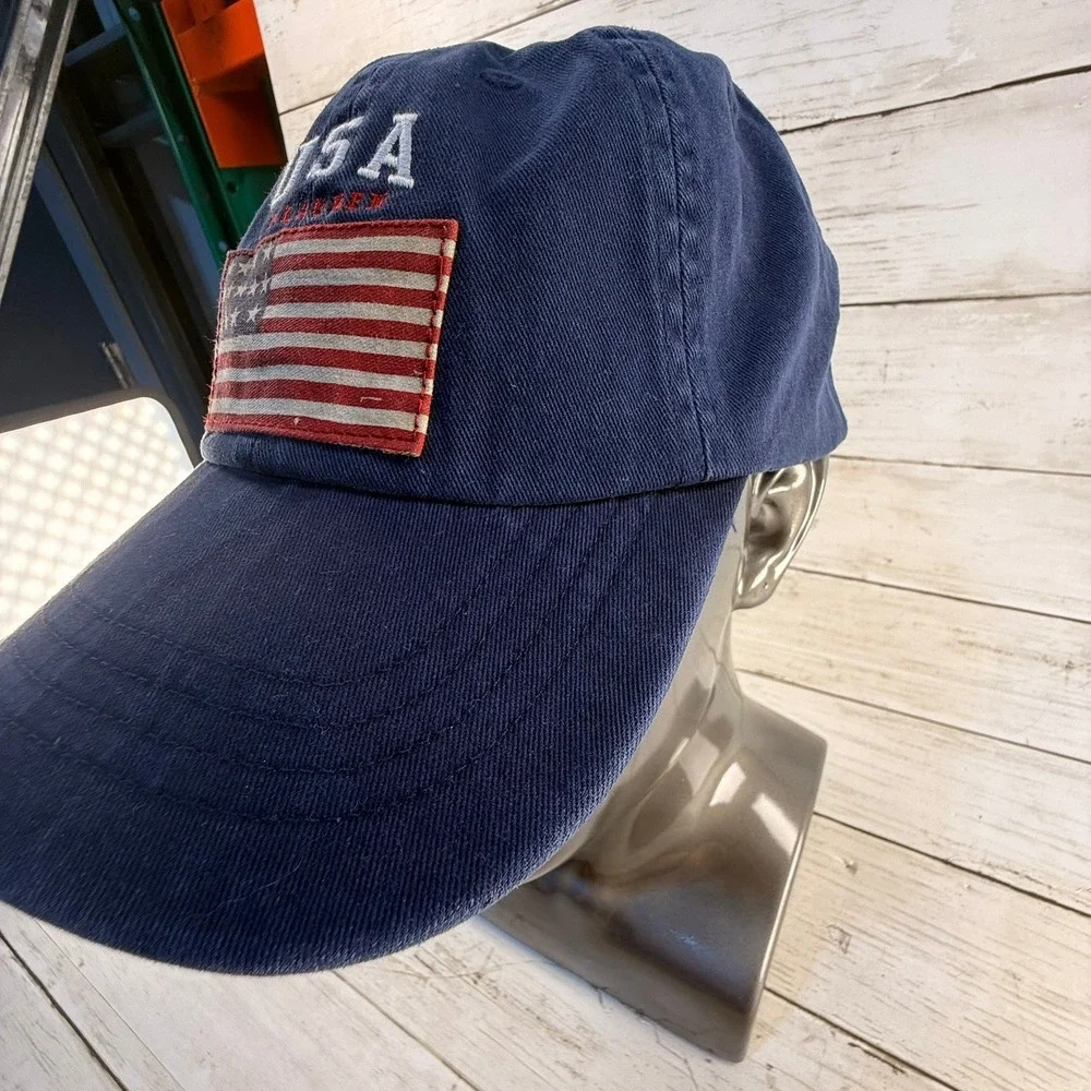 Polo Ralph Lauren USA American Flag Navy Blue Baseball Cap Dad Hat Adjustable